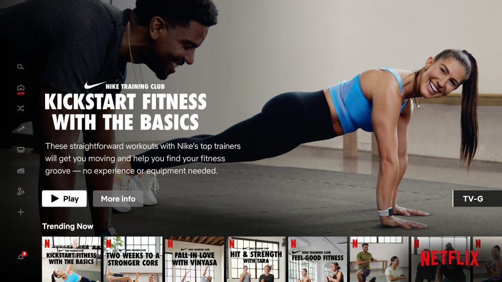 Netflix will debut the Nike Training Club training videos on December 30th