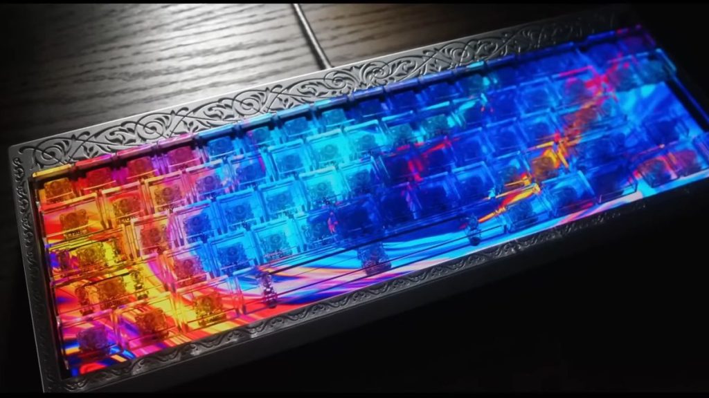 This keyboard has a screen beneath – you might not be able look away