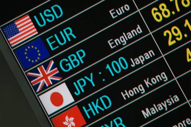 An illustration of a currency exchange display board